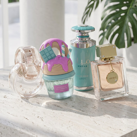 Club de nuit Woman, MayarNatural, Vanilla  Freak, Omnia Crytalline TTK