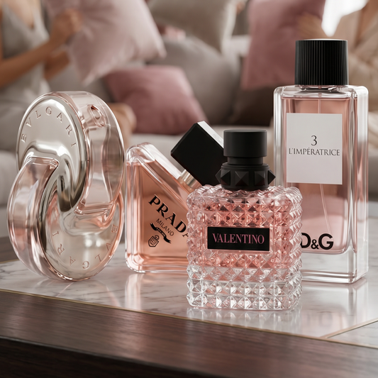 BVLGARY OMNIA CRYSTAL, VALENTINO DONA, DG IMPERATRICE, PRADA